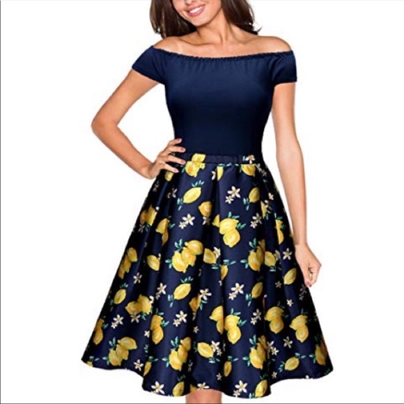 Miusol Plus size Lemon Print Dress